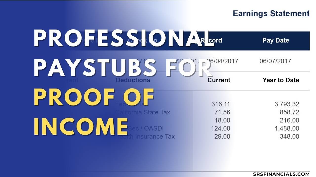 Generate Payroll Check Stubs Online Instantly with SRS Financials’ Pay Stub Generator