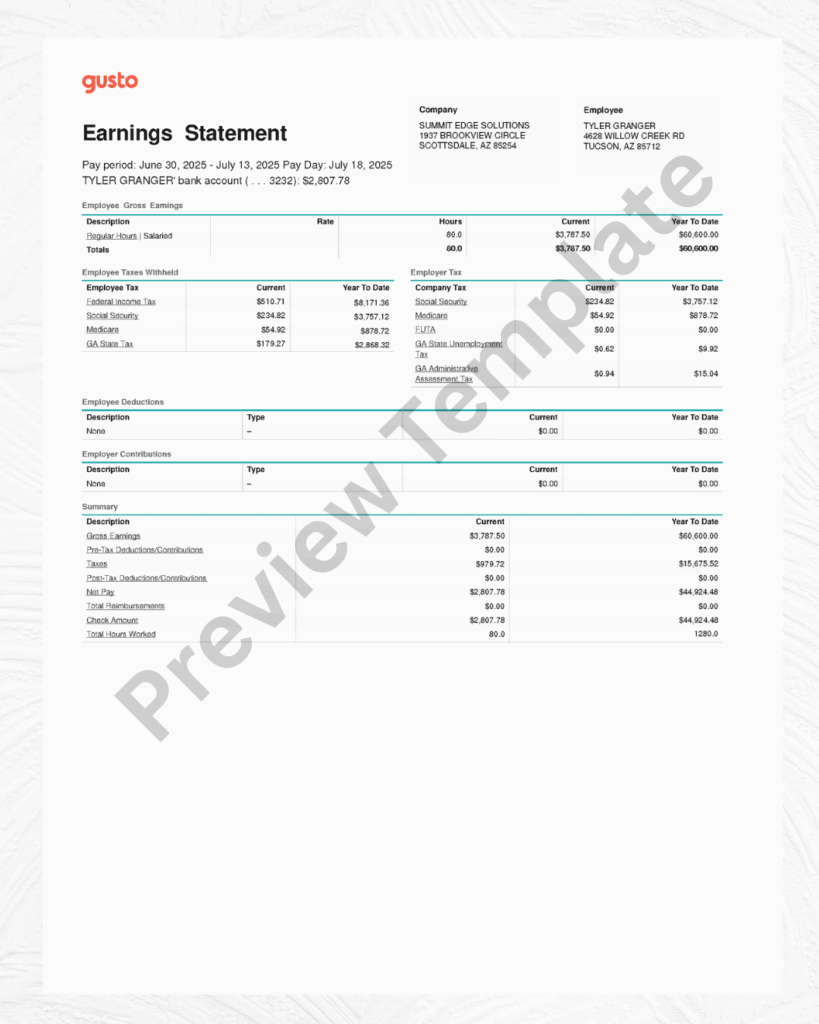 Free Salary Slip Template For Small Business Owners, Offering Customizable Fields To Prepare Official-Looking Paystubs Instantly.