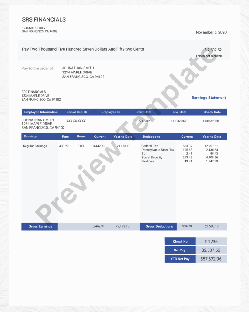 Customizable Paycheck Template With Easy-To-Fill Fields For Employee Details, Wages, And Deductions, Perfect For Payroll Management.